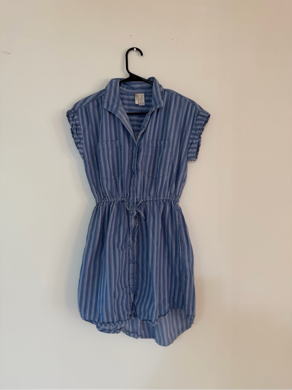 Japna Blue Striped Casual Shirt Dress